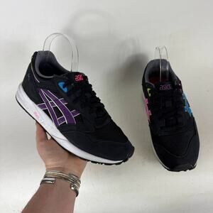 Asics Gel-Saga Athletic Sneakers Women's 9 Black White Leather Classic Retro